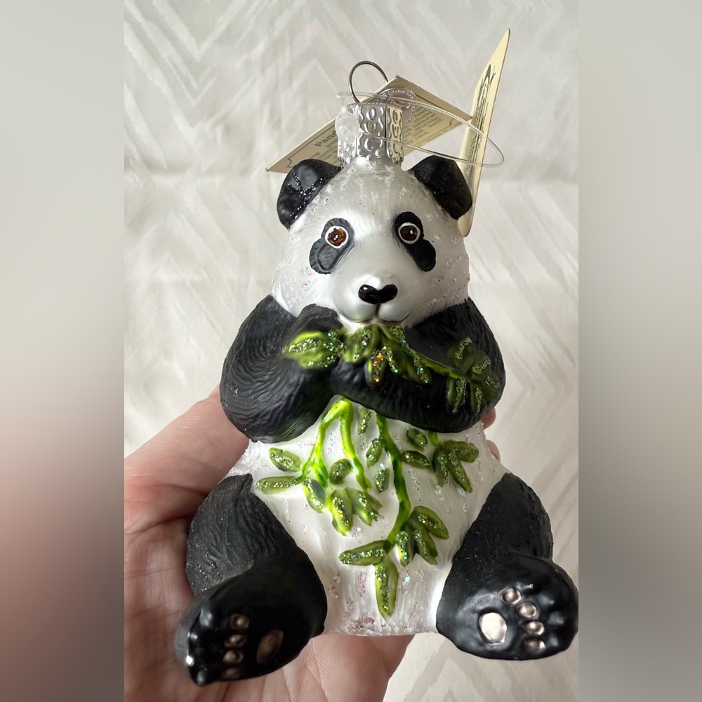 VTG Old World Christmas 2003 Panda Bear Christmas Holiday Ornament New